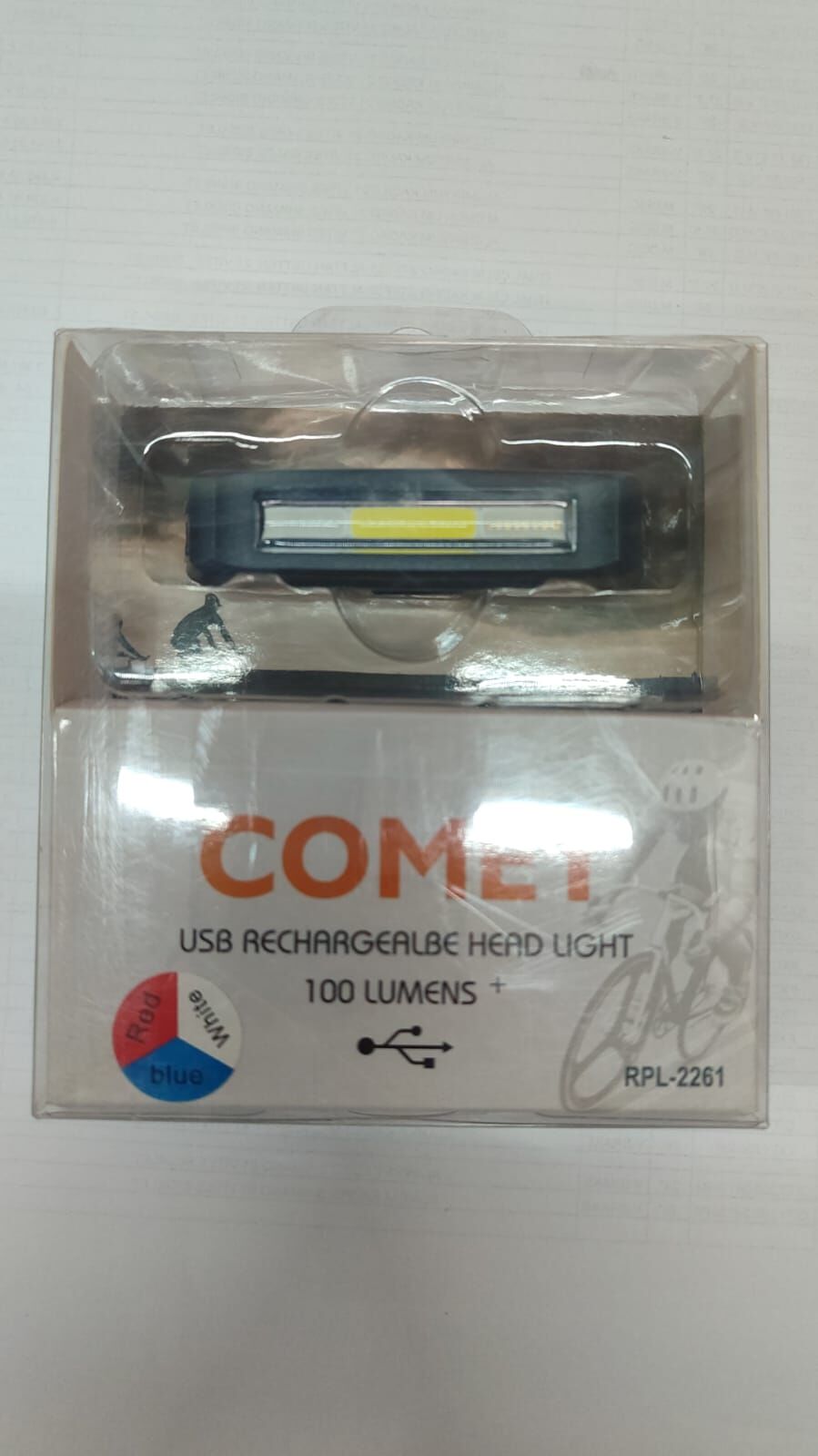 Comet LED Bisiklet Farı USB Şarj Edilebilir Çok Renkli Işık